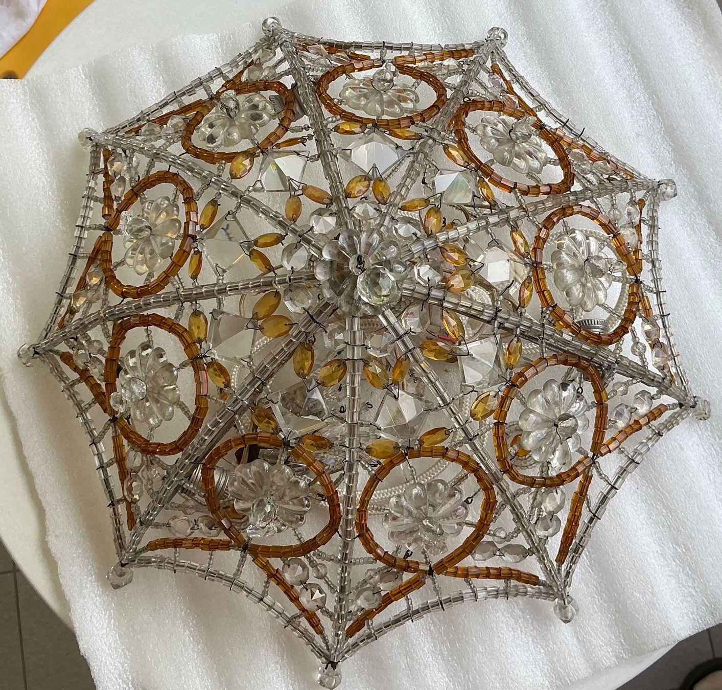 Lampadari & plafoniere: Antike Deckenlampe Murano - Blumen dreifarbig – Usato da Naters venduto da seidengut 3