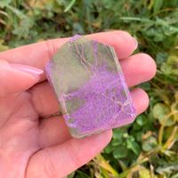 ✲ Stichtit mit Serpentin Turm ✲ 47mm/ Atlantisit 60g Obelisk