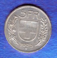 Schweizer münzen 5 francs 1925 TOP grade selten