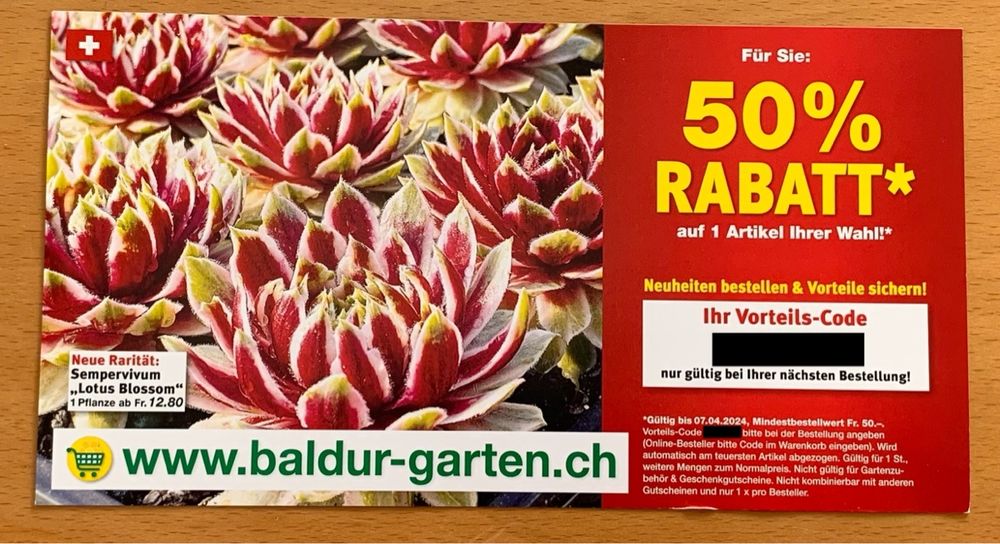 Baldur Garten 50 Rabatt auf 1 Artikel Ihrer Wahl Kaufen auf Ricardo