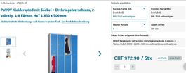 PAVOY Kleiderspind mit Sockel + Drehriegelverschluss, 2-st.