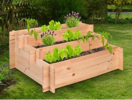 + Stufen - Hochbeet 100 x 75 x 40cm Pinienholz Natur