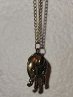 Bronze Elefant Anhänger, 70cm Kette, Elefant Zoofan-Geschenk