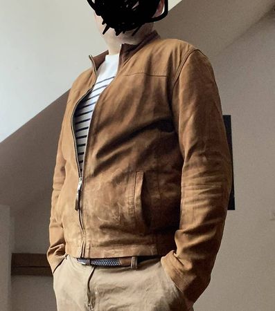 Veste en cuir daim