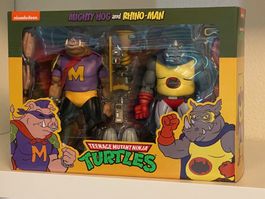 NECA Teenage Mutant Ninja Turtles Mighty Hog & Rhino-Man Neu