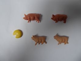 Tier Set 4 Schwein, 1 Käse, Safari, neu