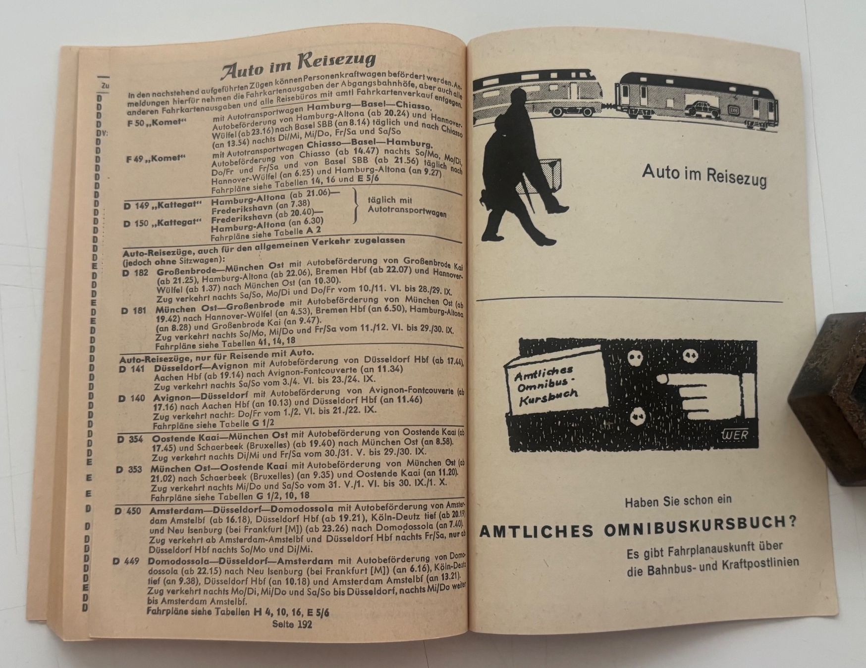 Bücher: DB Deutsche Bahn - Reisefernfahrplan Sommer 1961 – Gebraucht aus Neuchâtel von gefdeneuch 7
