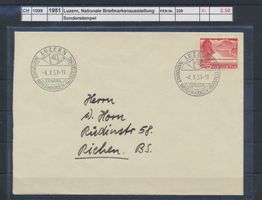 1951 Luzern, Nationale Briefmarkenausstellung, Sonderstempel