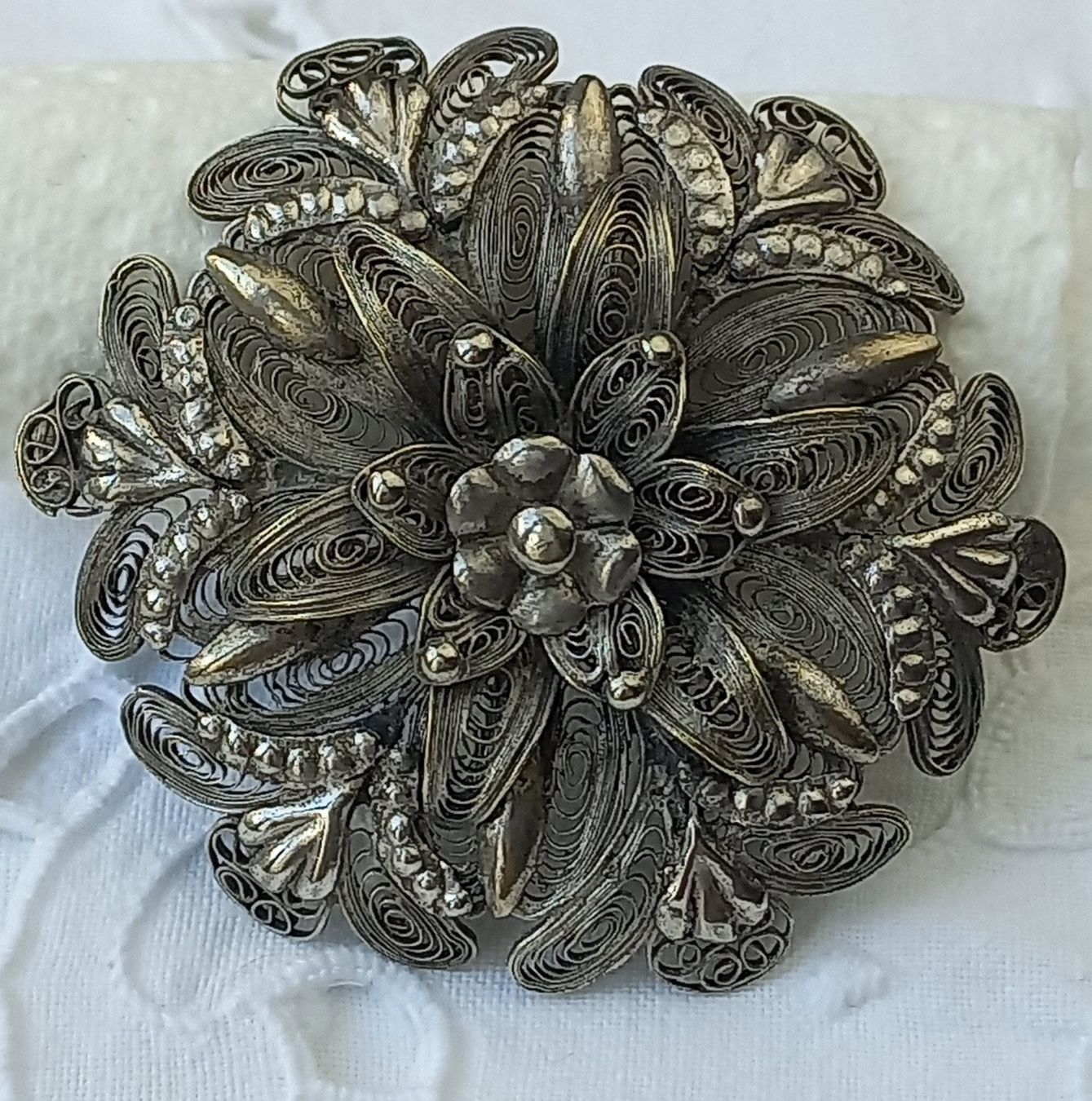 Spille & Fermagli: Antike Filigrane Silber Broche,Schweizer Trachten Schmuck. – Usato da Buchs AG venduto da Dzirul