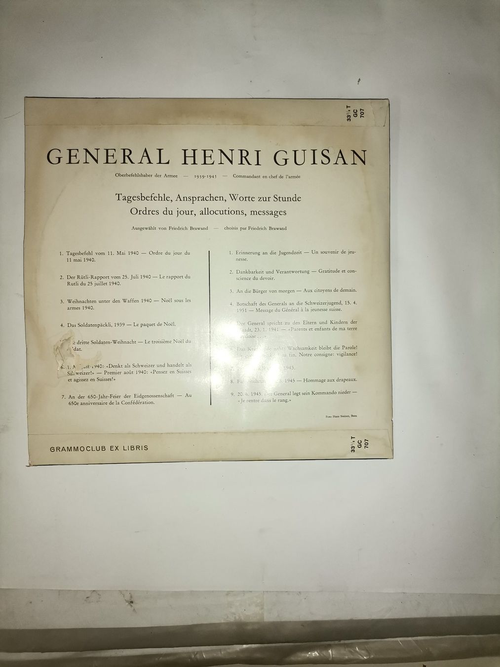 Dischi in vinile: General Guisan LP  10" – Usato da Kleindöttingen venduto da Katze99 2