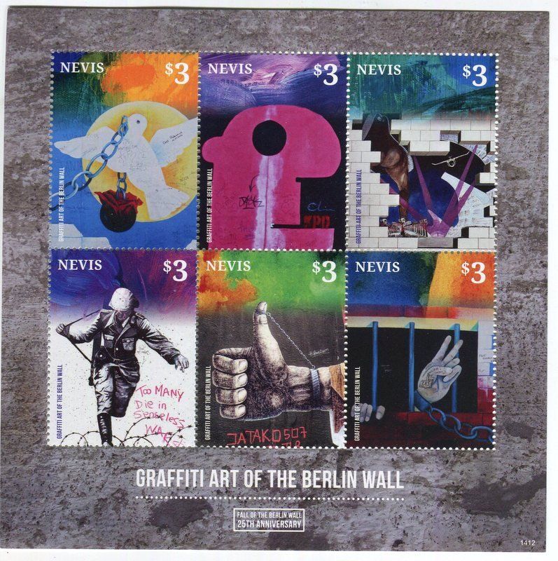 Tous les timbres: Block "Berliner Mauer". Nevis. – Neuf avec emballage d'origine à Basel par Butsch5