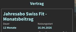 Swiss Fit Monat/Jahresabo - Verhandelbar
