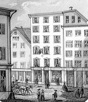 Einsiedeln - Bären/Hecht sowie Engel Fischerstube-Stahlstich