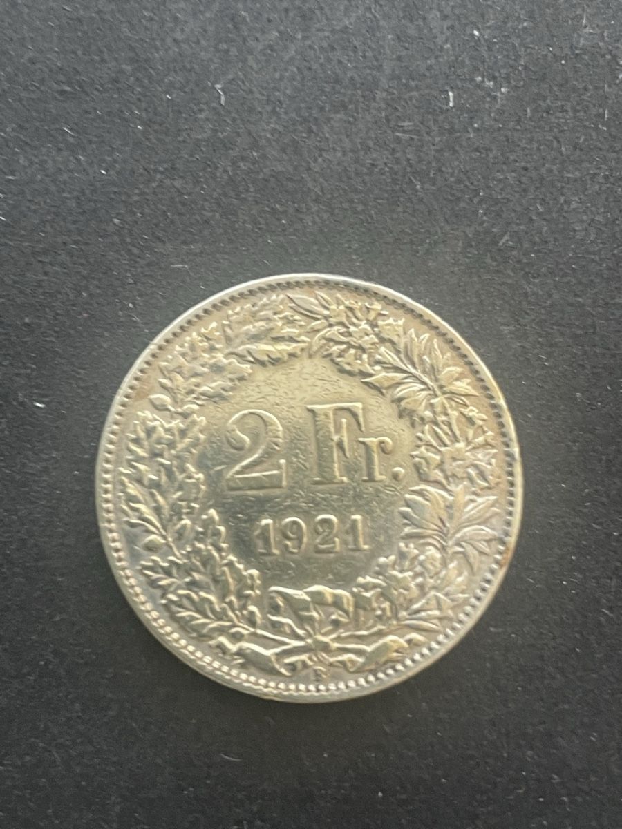Alle Münzen: 2.- Silber CH Jahr 1921 – Gebraucht aus Meierskappel von Hala03