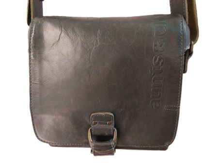 AUNTS & UNCLES Tasche Leder mokkabraun Futter salbei
