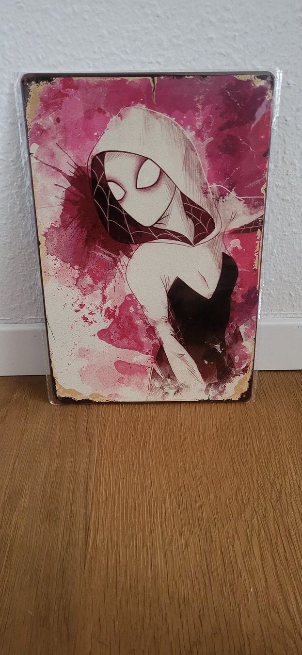 Insegne: Blechschild Spider Gwen – Nuovo e nell'imballaggio originale da Münsingen venduto da Heroism2010