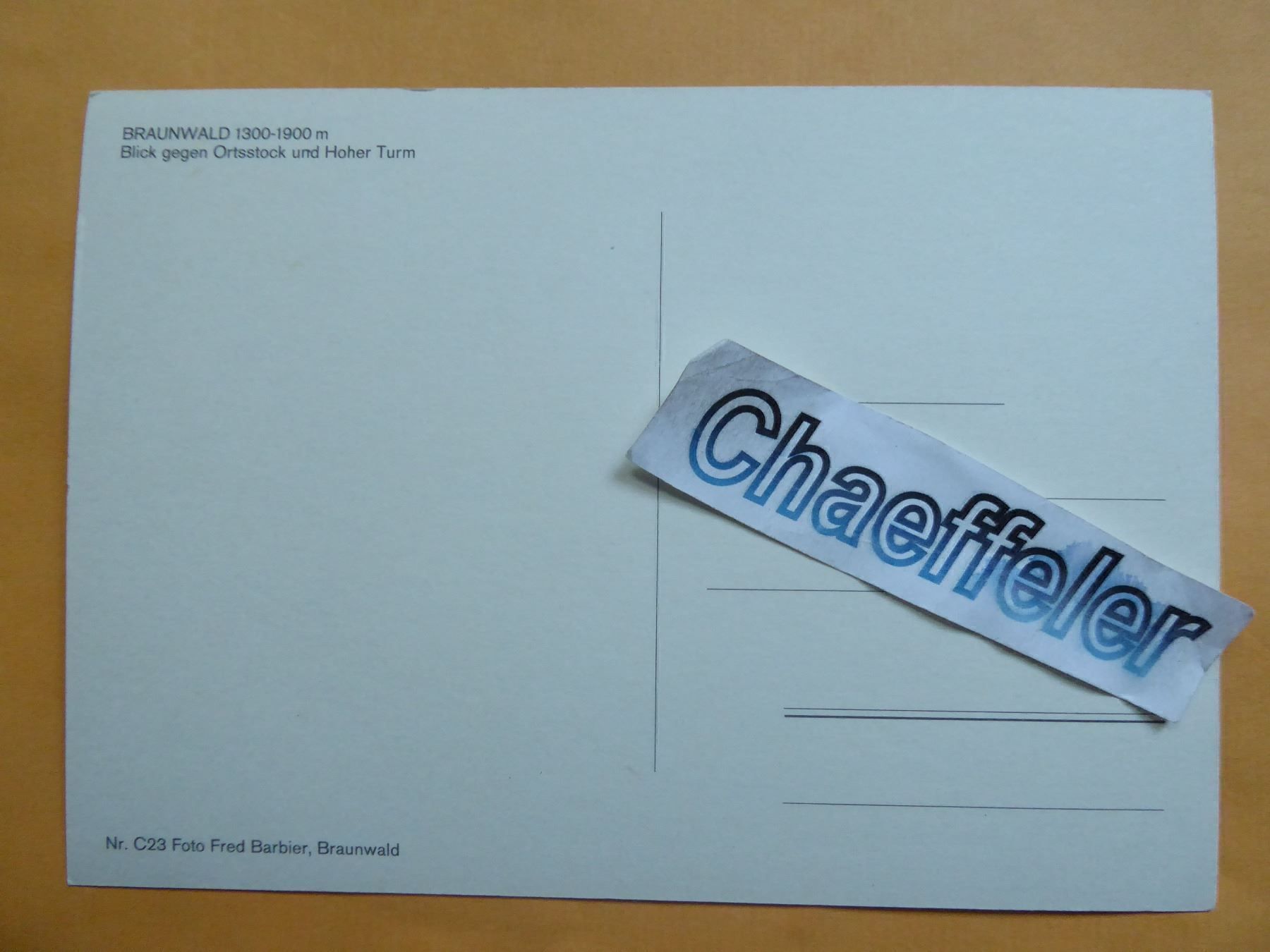 Cartoline postali: Braunwald, Blick gegen Ortsstock und – Nuovo (secondo la descrizione) da Zürich venduto da Chaeffeler 1