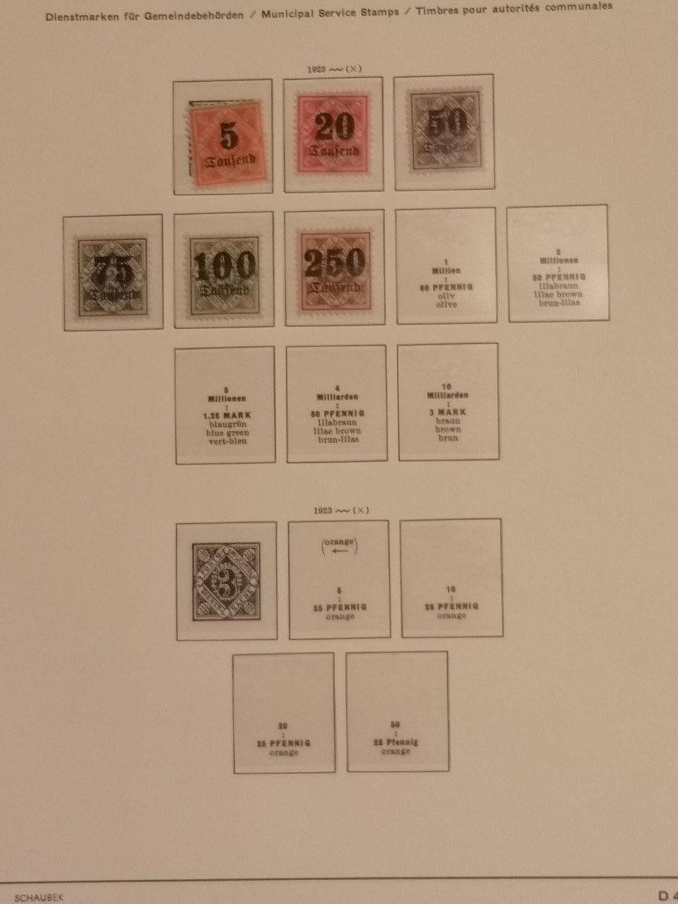 Tutti i francobolli: Deutsche Briefmarken 1920-1923. 10 Seiten. – Usato da Bern venduto da Yunkom 9