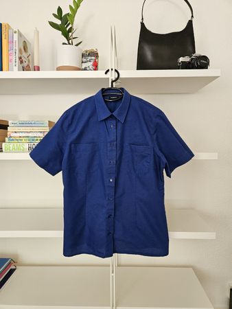 Akris königsblaue Hemdbluse Hemd Grösse M, Baumwolle Poly