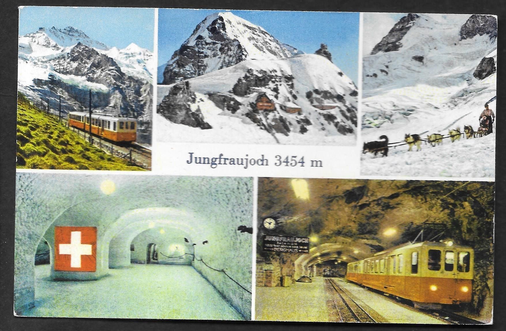 Cartoline postali: Jungfraujoch 5 Bilder mit Bahn – Usato da Olten venduto da clotaldi