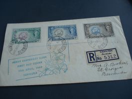 R-FDC Bermuda 1948, gelaufen, Perot Centenary Issue