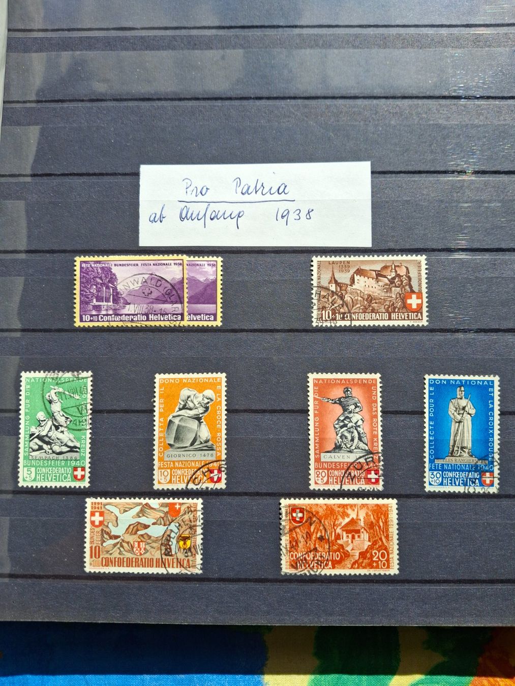 Tutti i francobolli: timbre collection Pro Patria dès 1938 – Usato da Sorvilier venduto da carose01
