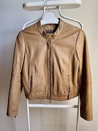 Lederjacke beige, Grösse 36, Cortefiel
