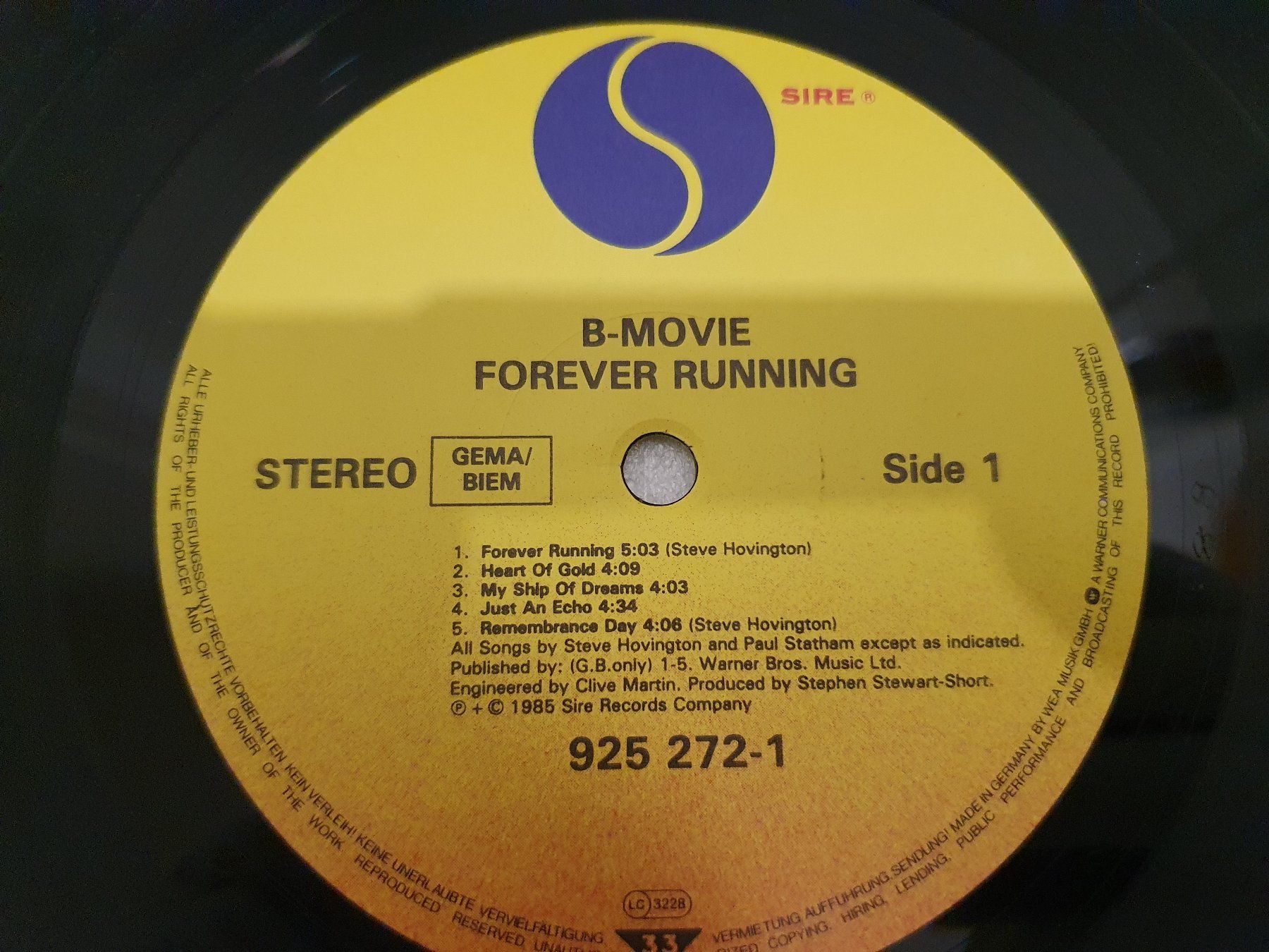 Dischi in vinile: B-Movie – Forever Running – Usato da Uster venduto da Vinyl-Leidenschaft 3