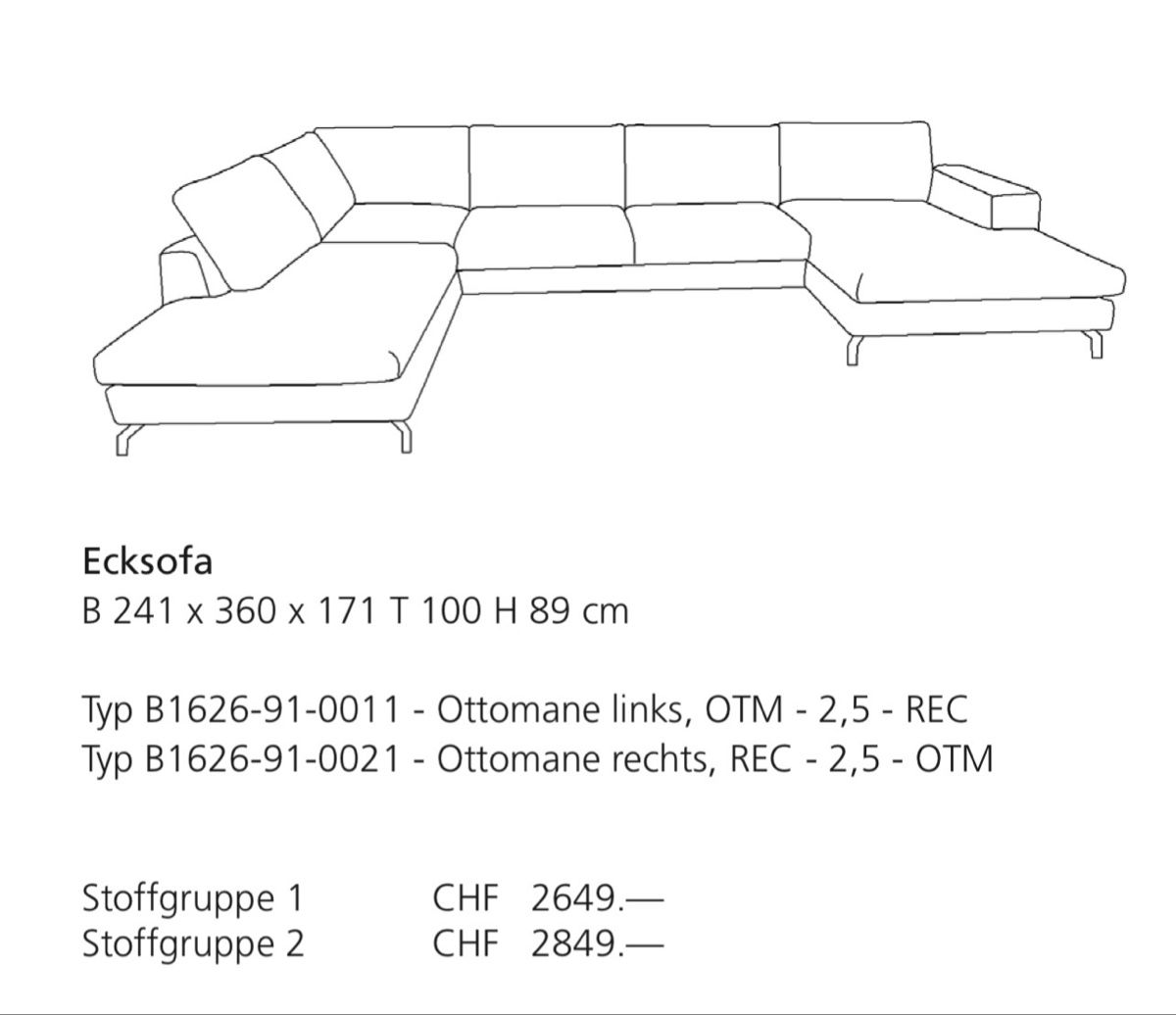 Divani: Schwarzes Ecksofa mit viel Platz – Usato da Hirschthal venduto da E_M.90 2