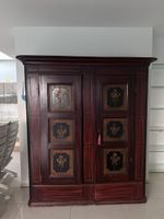 Schrank Vitrine floral bemalt 2-türig 19. Jhd.