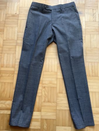 Elegante Herren Stoffhose Gr. 46 Grau kariert