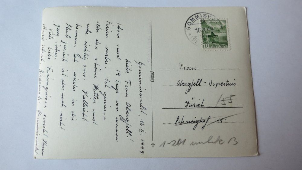 Cartoline postali: Gommiswald / SG - 1949 – Usato da Jona venduto da centumprata 1
