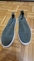 Damen Schlupfschuhe Stoff grün neu Grösse 38