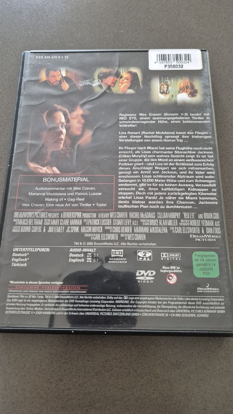 Tutti i DVDs: Red Eye DVD guter Zustand – Usato da Auw venduto da Goldflimmer 1