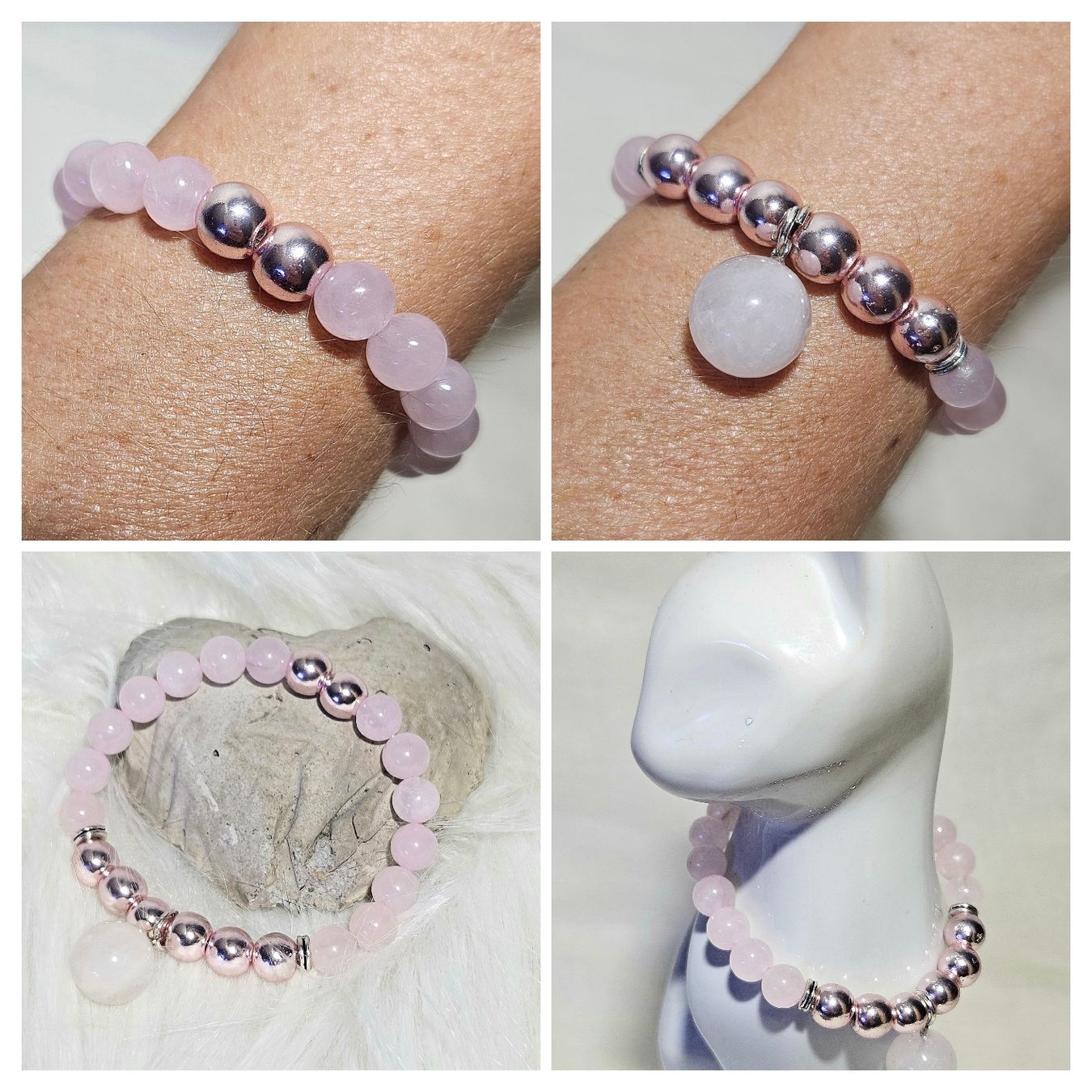 Bracciali & Braccialetti: Rosenquarz-Kugel Armk. - Spendenaktion – Nuovo (secondo la descrizione) da Unterkulm venduto da Nachtigall