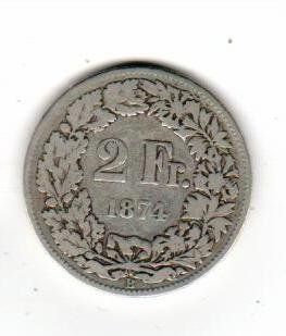 Toutes les monnaies: 2 Franken 1874 – D'occasion à Wolhusen par Curver9