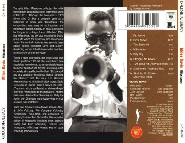 CD: Davis Miles: Milestones... CD – Nuovo e nell'imballaggio originale da Steinhausen venduto da Vilivinili 1
