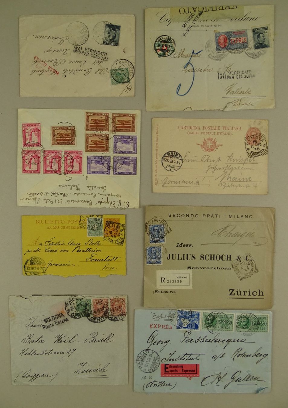 Alle Briefmarken: ITALIEN, 37 ÄLTERE BRIEFE/KARTEN – Gebraucht aus Grüningen von Kartensammler 1