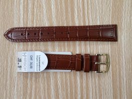Uhrenband Leder 18mm, neu, lang, Hirsch, Crocoprägung