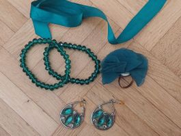 Set Modeschmuck neu Farbe petrol