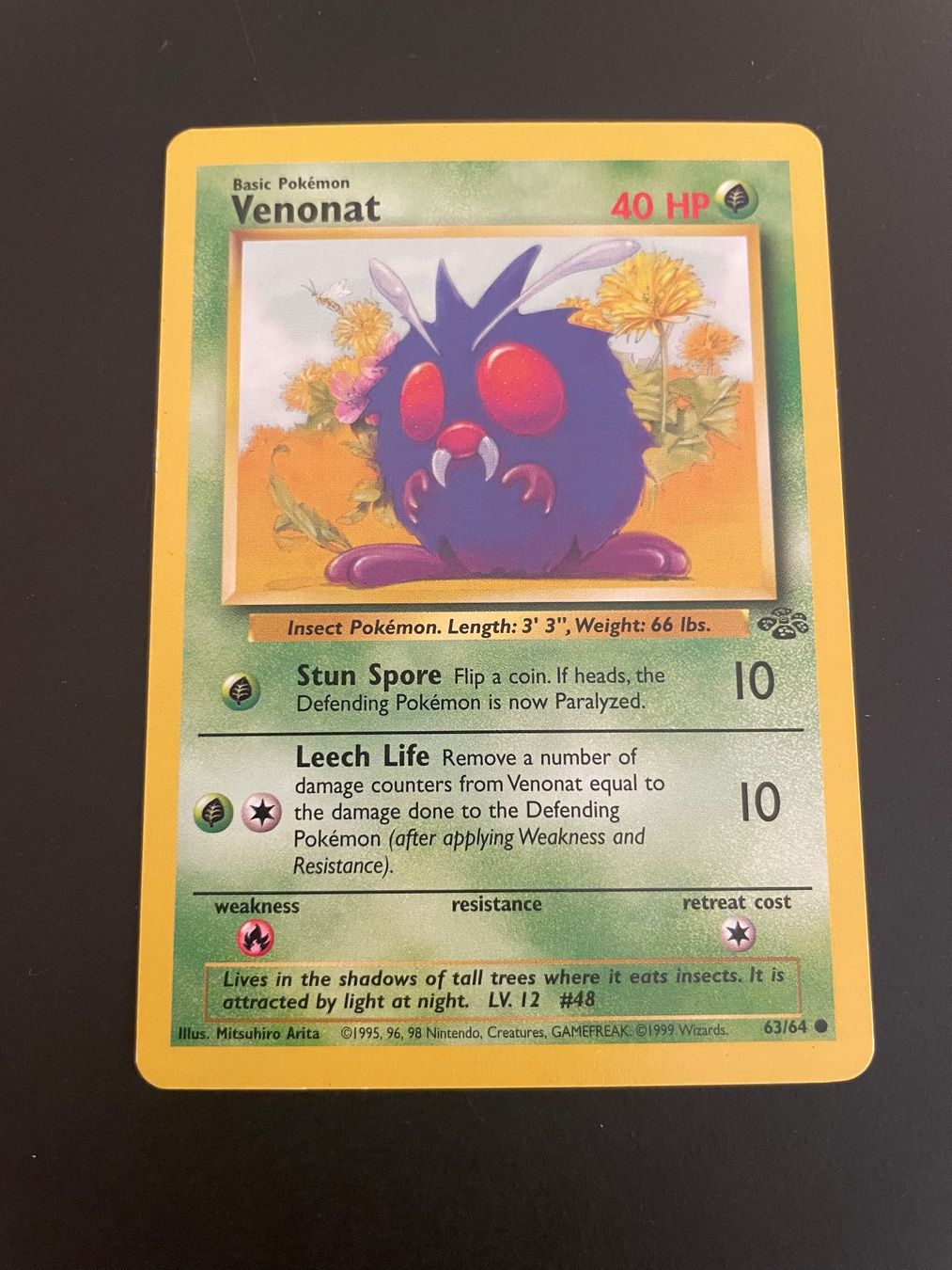 Pokémon Carte collezionabili: Venonat Jungle 63/64 – Usato da Zürich venduto da pokemon_cards