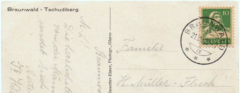 Cartes postales: BRAUNWALD Tschudiberg – D'occasion à Jona par philajona 1