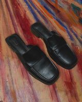 Mules Leder schwarz Grösse 41 Damen