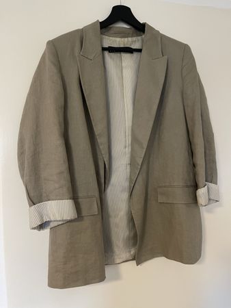 Zara Leinen Blazer, Khaki