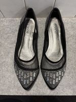 Schwarze Glitzer Ballerinas Gr. 39