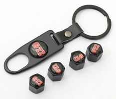 Ventilkappen Schwarz mit GTI Logo inklusive Schlüsselanhänge
