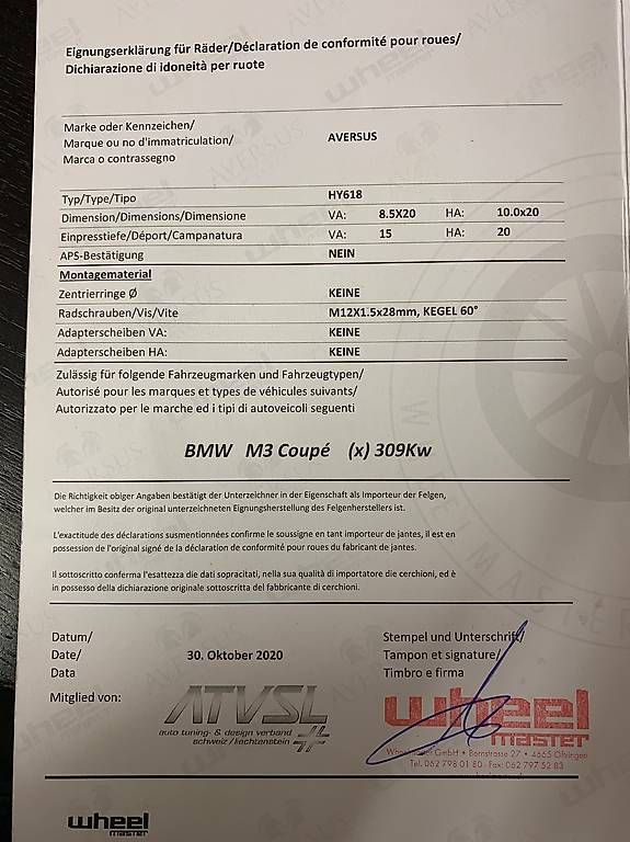 Pneumatici & Ruote complete: Kompletträder BMW M3  – Usato da Escholzmatt venduto da schweizer007 3