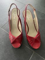 Rote BATA Lack-Leder Sandaletten High Heels Gr. 37