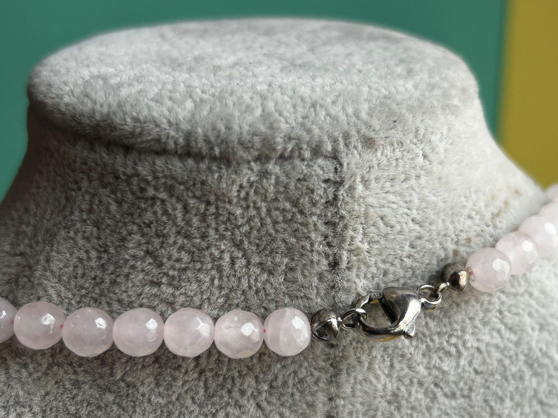 Catenine: Rosenquarz Kette, facettierte Perlen – Usato da Laufen venduto da Bellebellezza 2