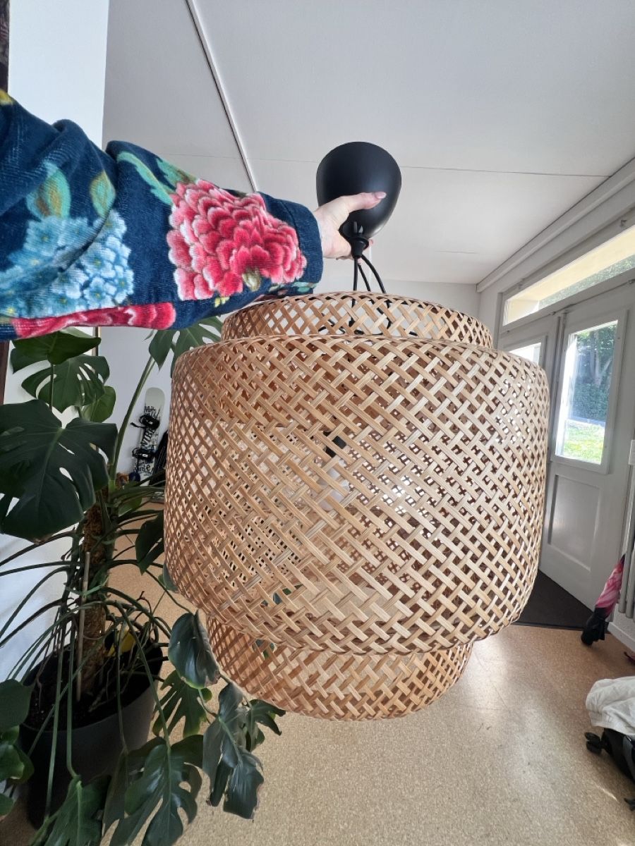 Ikea Lampadari & plafoniere: Hanging Lamp Natural Wood Weave Medium – Usato da Elsau venduto da DanNat2